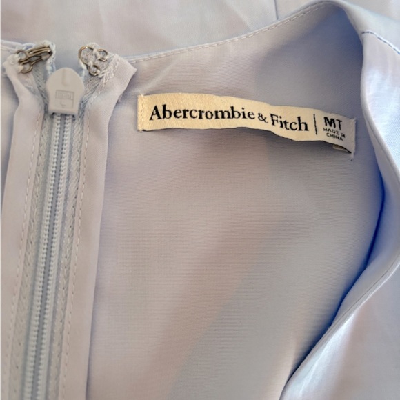 Abercrombie and Fitch Plunge Satin Mini Dress in Blue Size Medium Tall - Picture 6 of 8